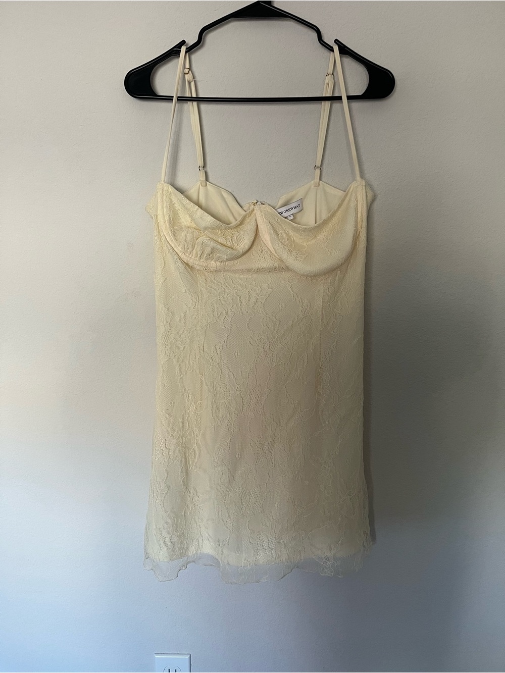 WeWoreWhat Cream Lace Slip Dress
